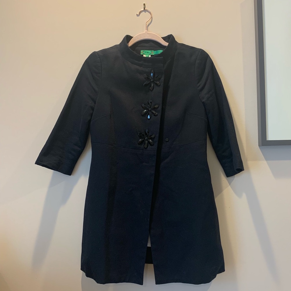Tibi black swing coat, size xsmall